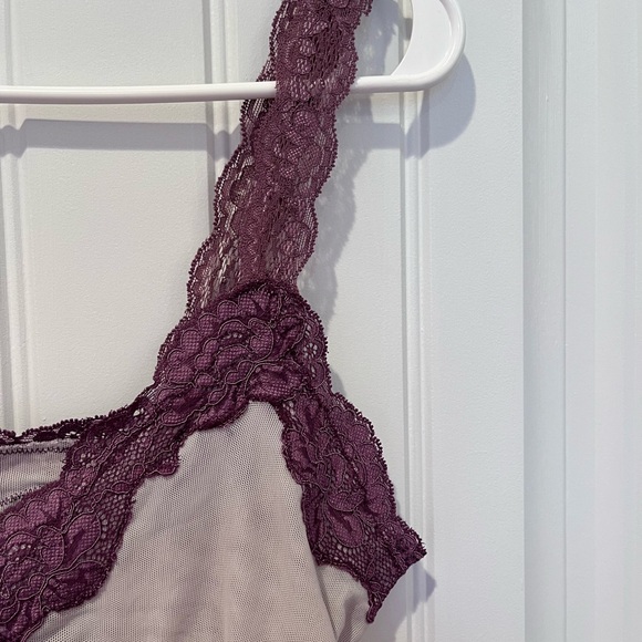 Y2K Purple Mesh Lace Trim Cami Tank Top Vintage Grunge Fairy Earthy Whimsigoth - Picture 2 of 8